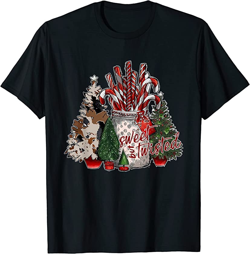 Candy Cane Twisted But Sweet Merry Christmas Gifts T-Shirt