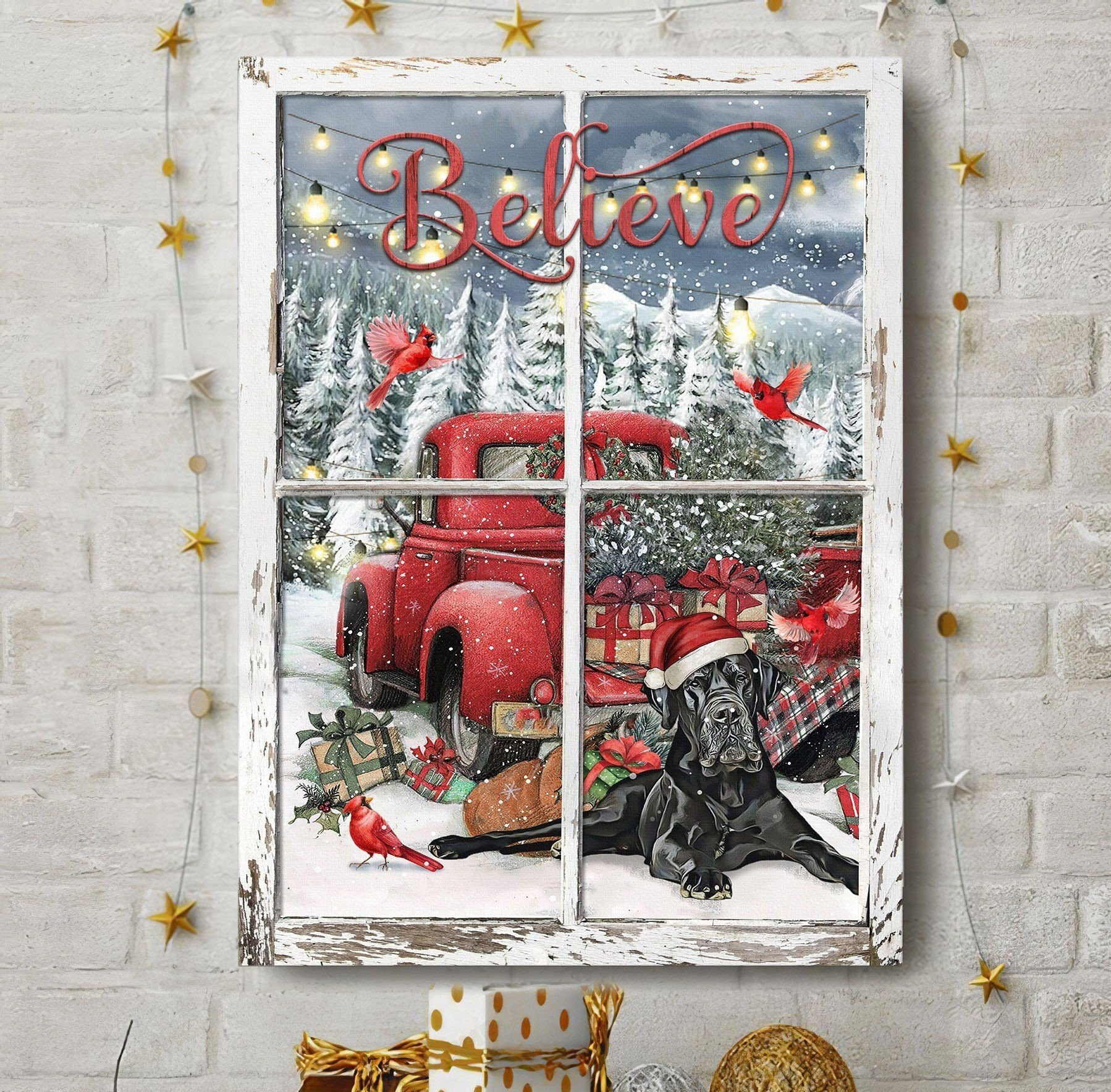 Window Believe Poster – Under Winter Canvas Home Decoration Christmas Gifts For Men Women