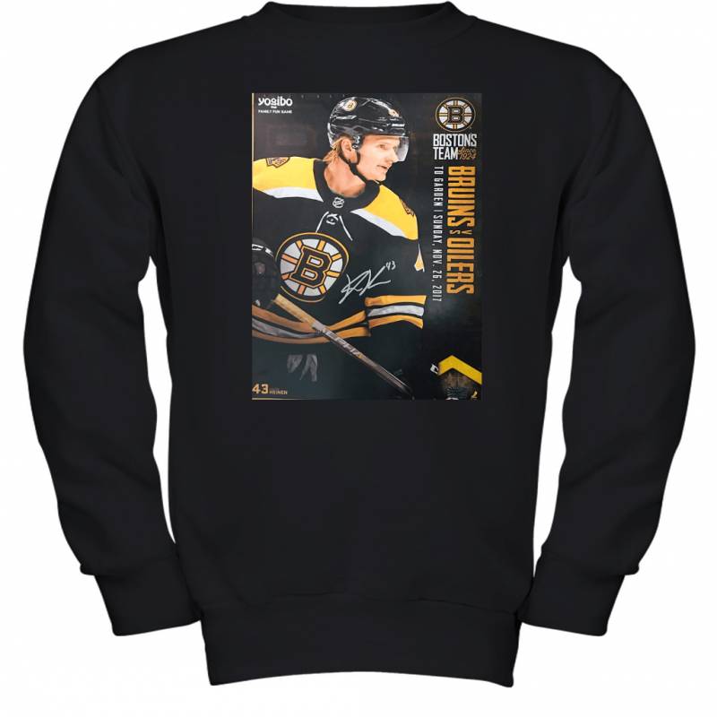 Danton Heinen Boston Bruins Signed Autographed 2017 18 Game Day Youth Sweatshirt