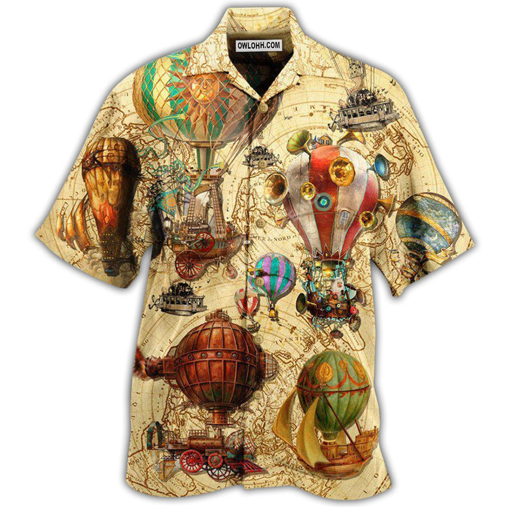 Air Balloon Fly High Fly Far With Air Balloon Steampunk With Classic Style – Hawaiian Shirt  – Owl Ohh