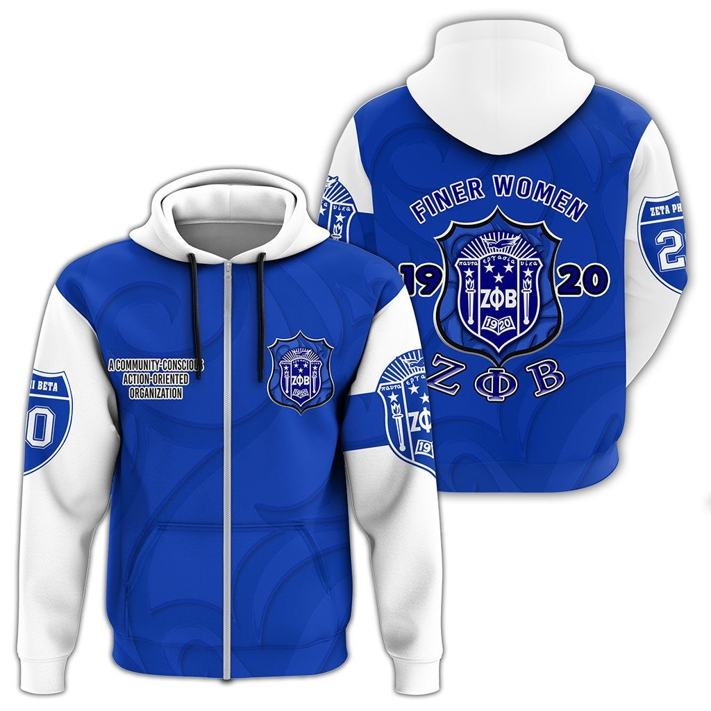 Sorority Hoodie – Zeta Phi Beta Finer Women Zip Hoodie