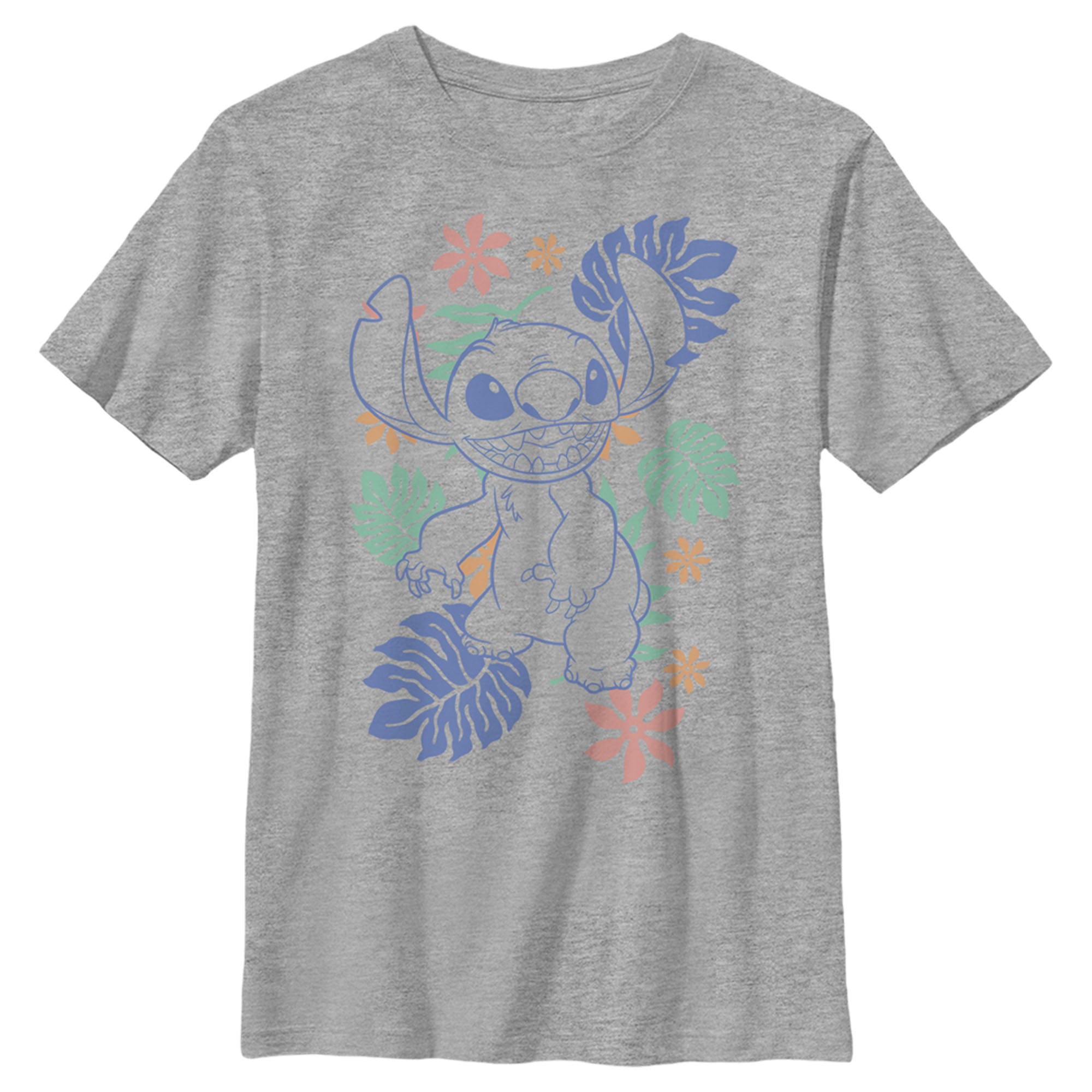 Boy’S Lilo & Stitch Colorful Tropical Flowers T-Shirt