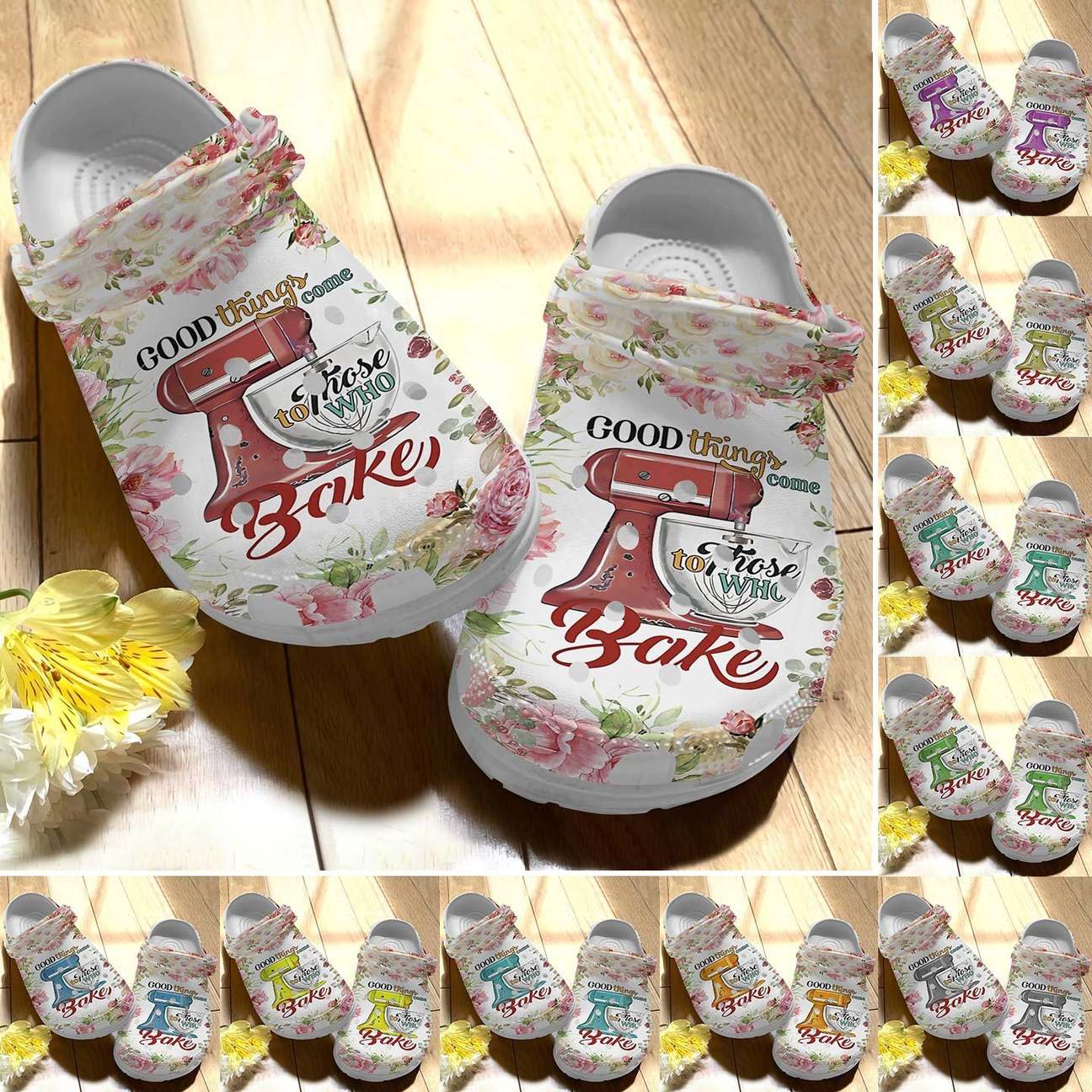 Baking Personalized Clog, Custom Name, Text Good Things Come, Fashion Style For Women, Men, Kid, Print 3D