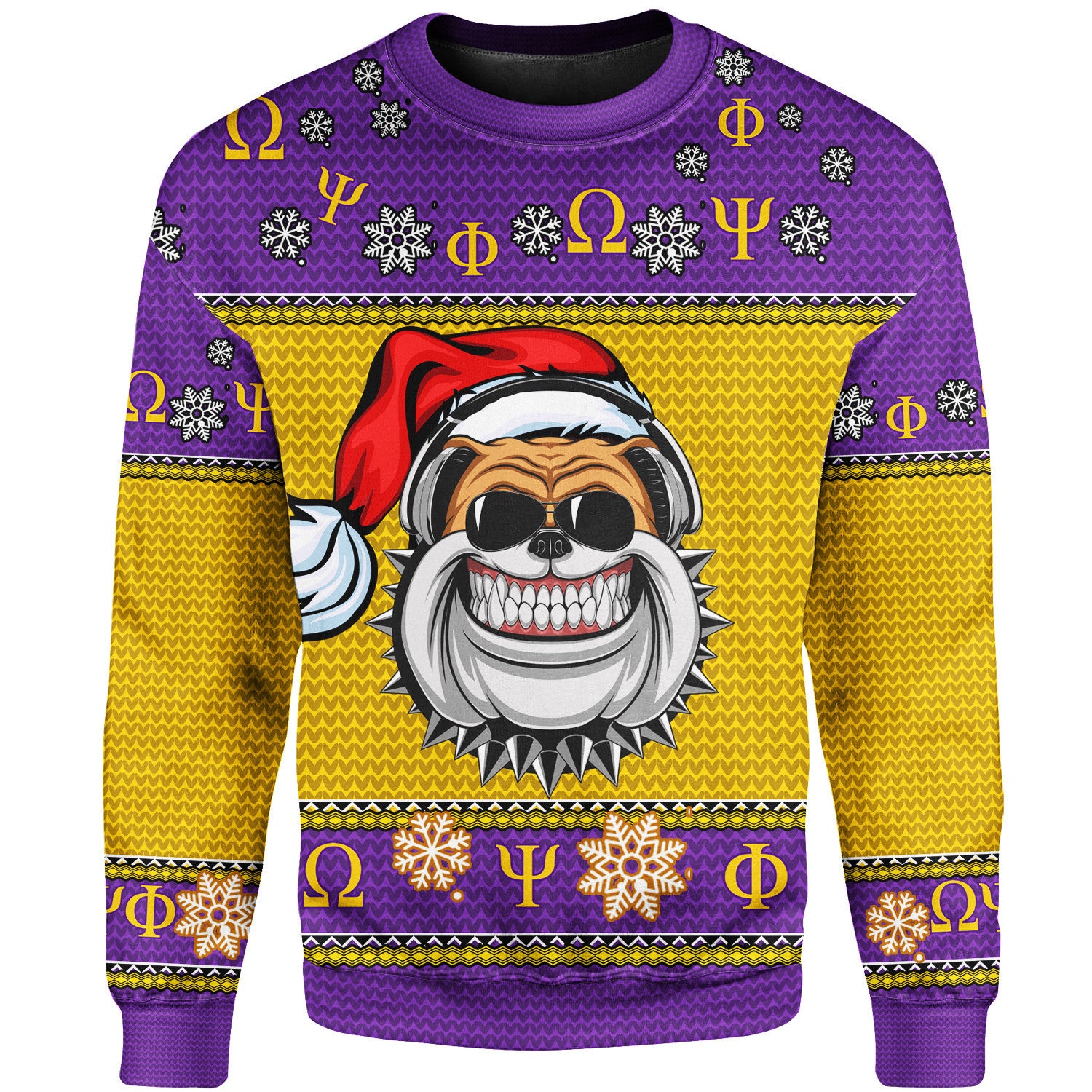 Fraternity Sweatshirt – Omega Psi Phi Fraternity Bulldog Christmas Sweatshirt