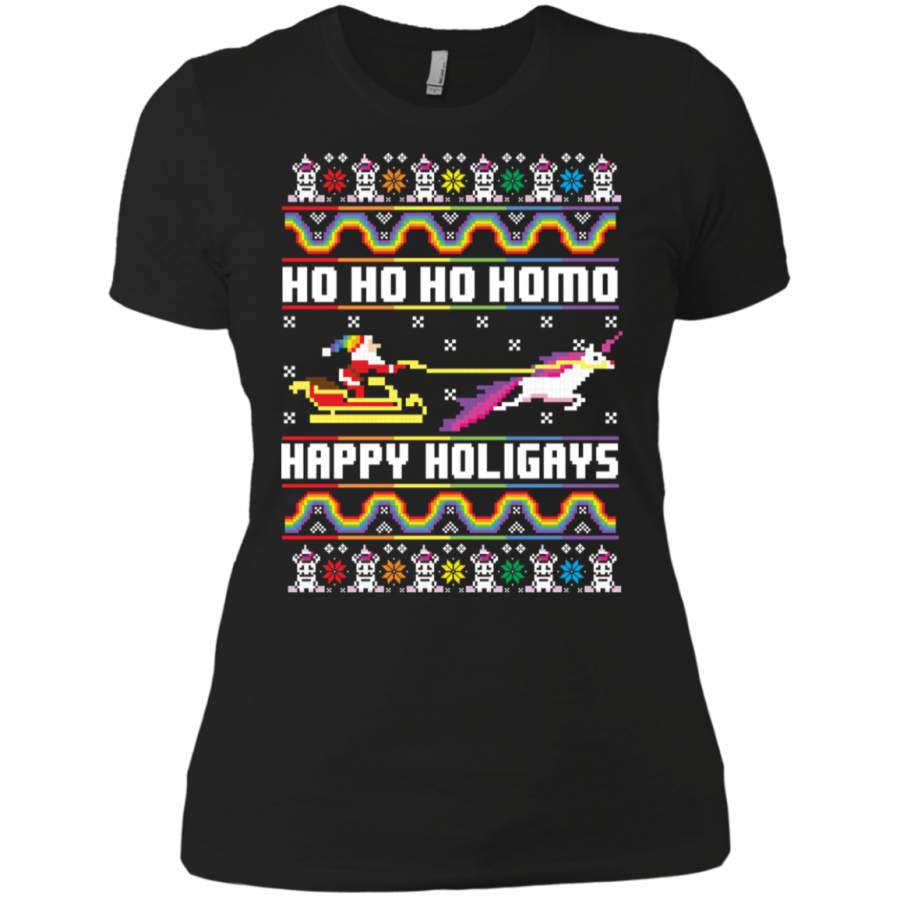 Ho ho ho homo happy holigays christmas Ladies’ T-Shirt