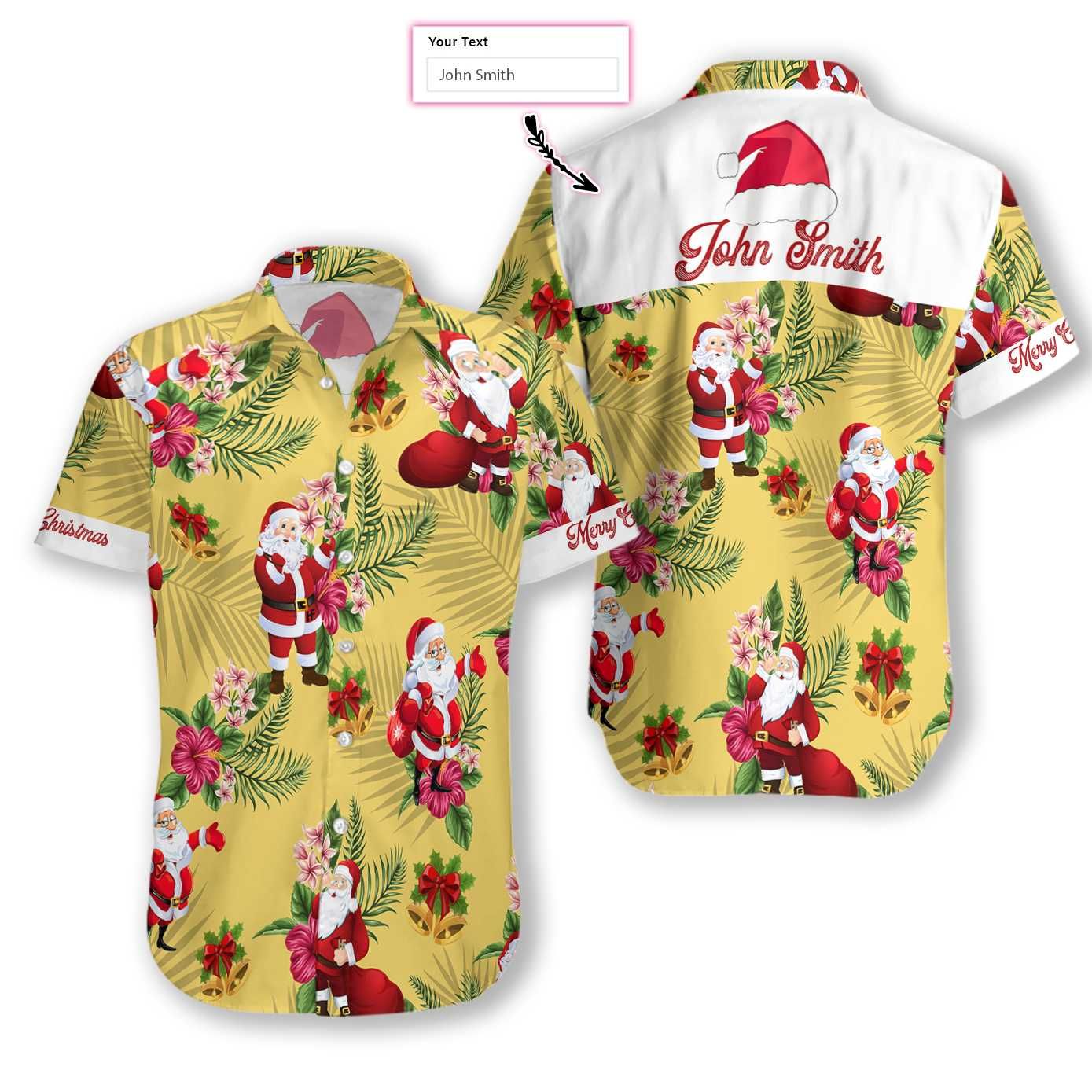 Personalized Name Merry Christmas Santa Claus 2610 Custom Hawaii Shirt Ha375