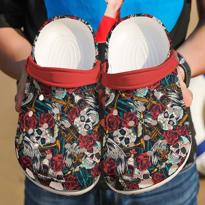 Personalized Skull Day Of The Dead Crocsy Shoes For Mens And Womens
