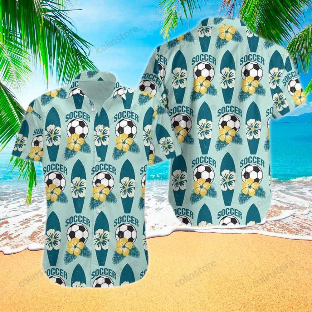 Soccer Hawaii Button Up Shirt Aloha Ha43231