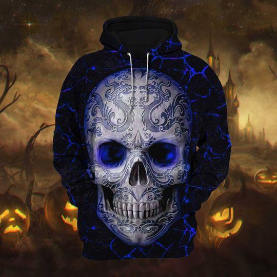 Unique Crazy Skull Halloween Hoodie