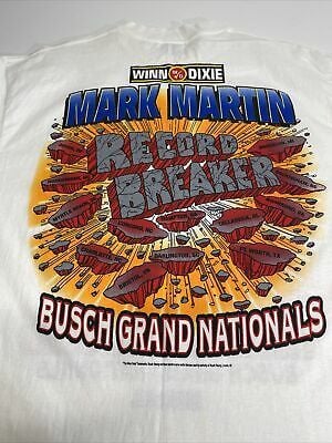 Vintage Mark Martin Record Breaker Shirt   Busch Winn Dixie 9706