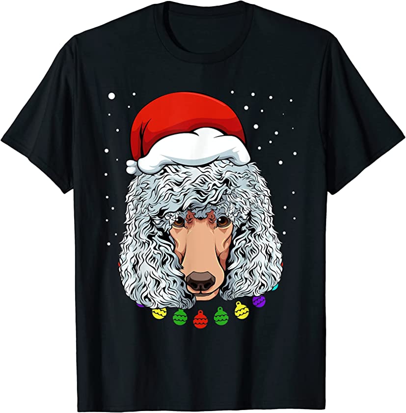 Poodle Santa Hat Christmas Pajama Cute Dog Puppy X-Mas T-Shirt