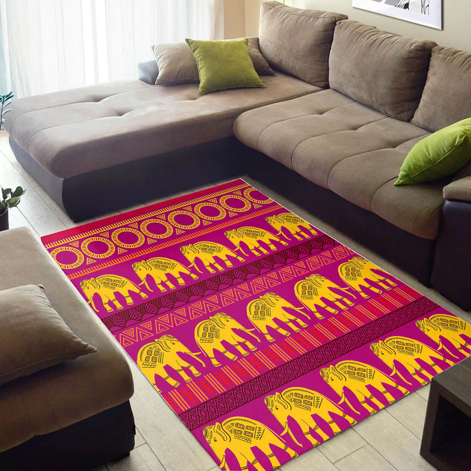 Modern African Area Rug Modern African Afrocentric Art African Themed Rugs African Room Decor WBG3656