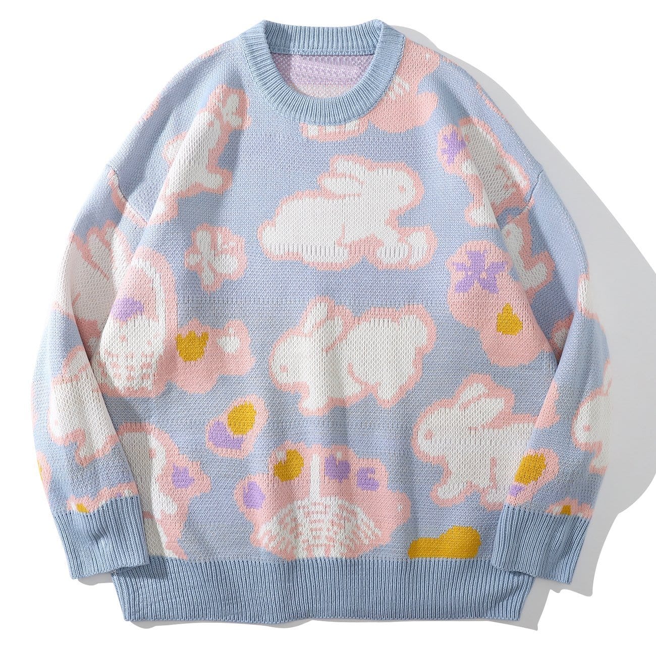 Rabbits Butterfly Print Knitted Sweater