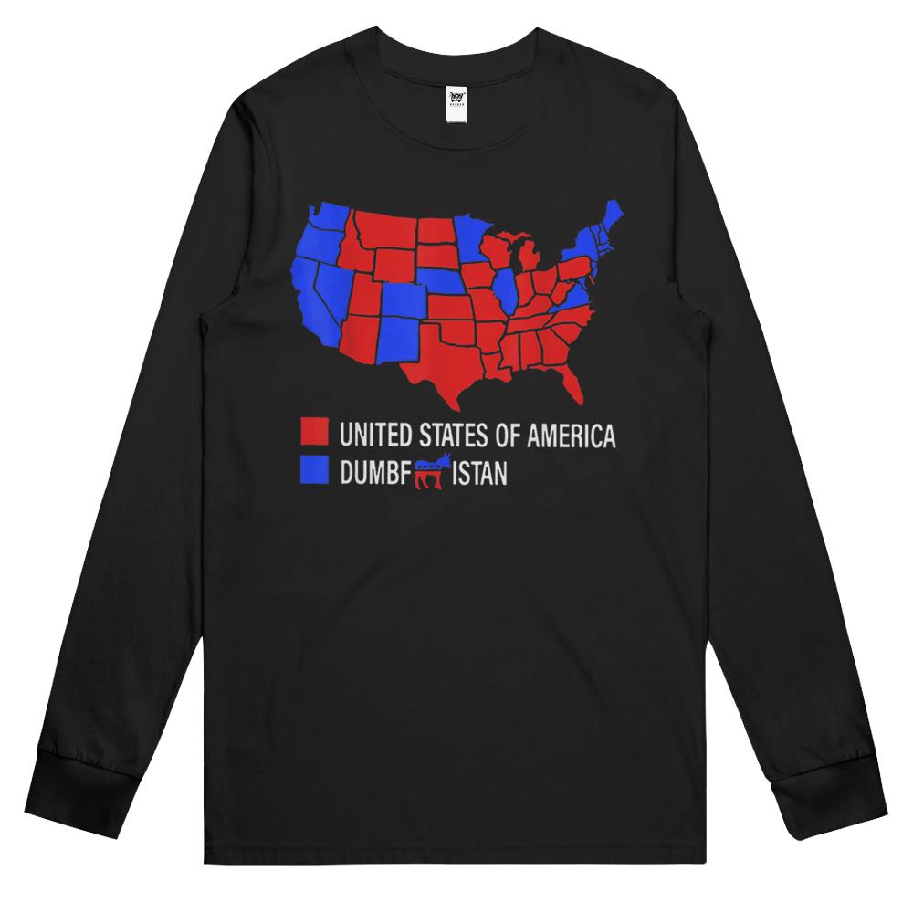 Election Map United States Of America Dumbfuckistan Long Sleeve T Shirts