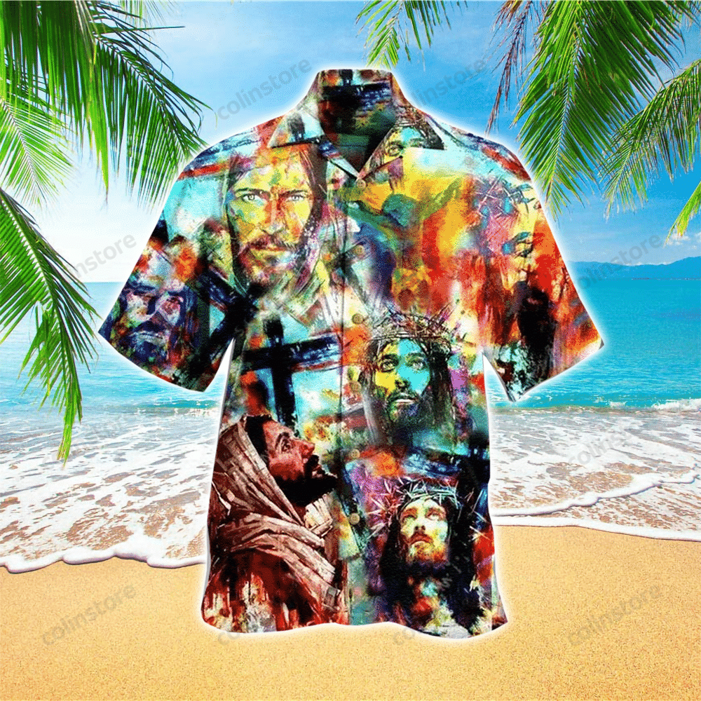 Colorful Jesus Paint Hawaii Shirt Aloha Ha47534