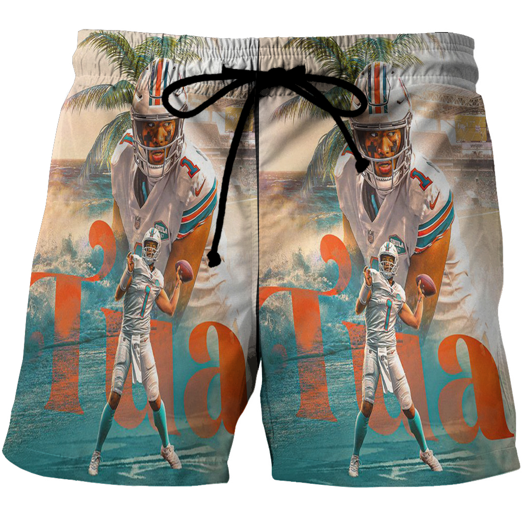 Miami Dolphins Tua Tagovailoa2 3D All Over Print Summer Beach Hawaiian Short