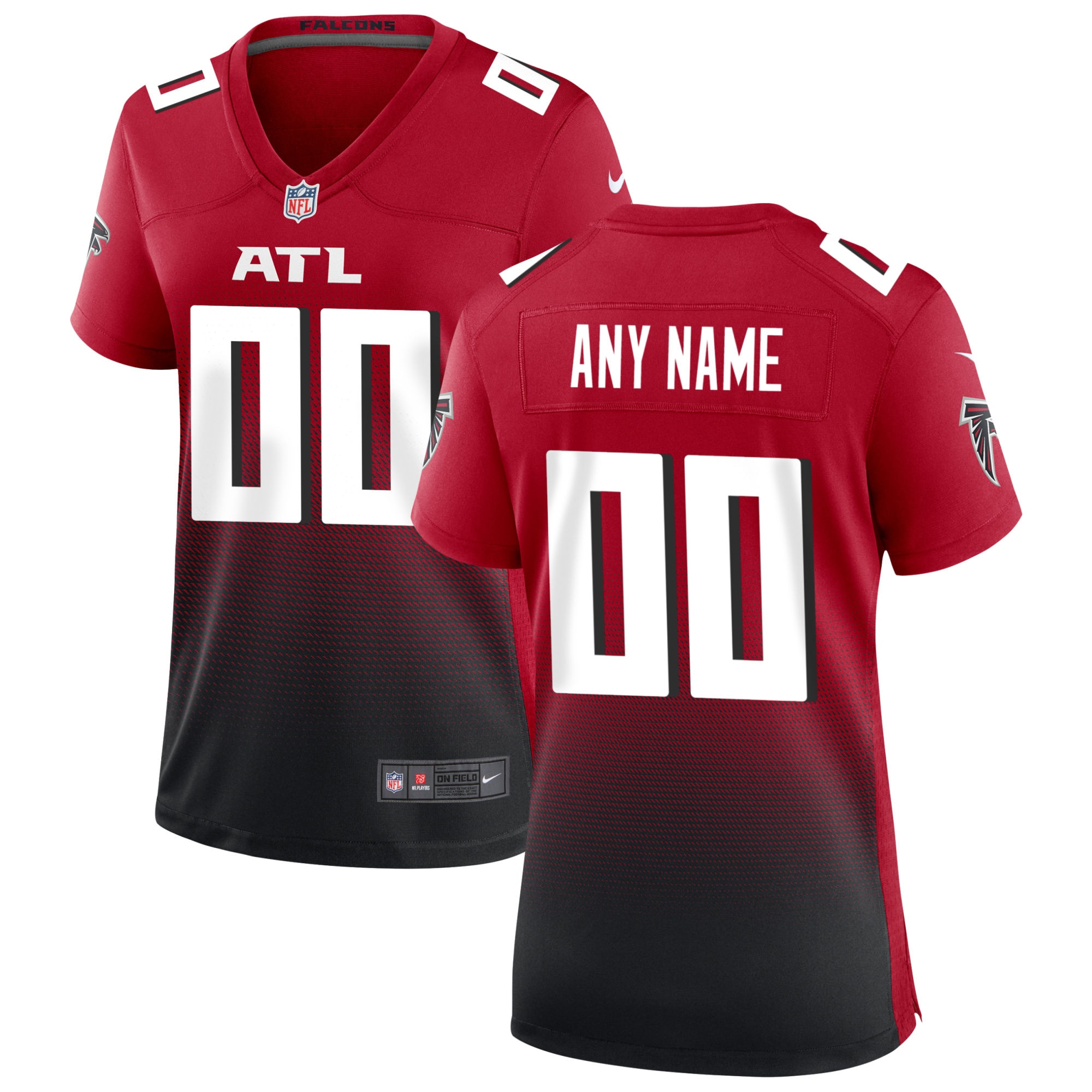 Women’s Atlanta Falcons Red Alternate Custom Game Jersey