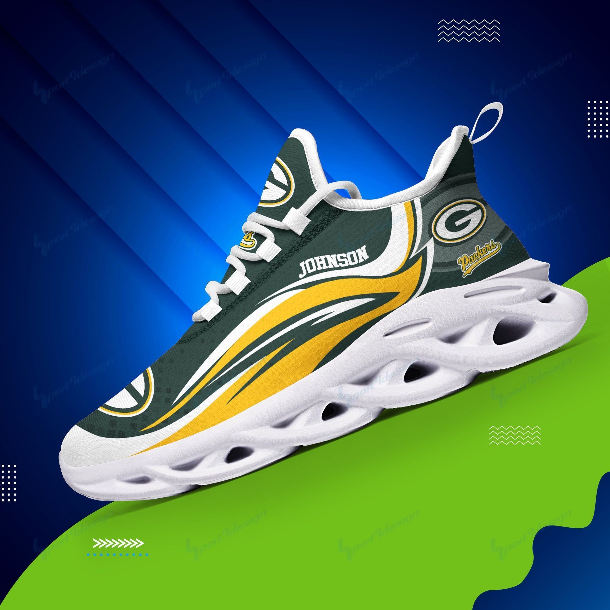 Green Bay Packers Yezy Running Sneakers 176