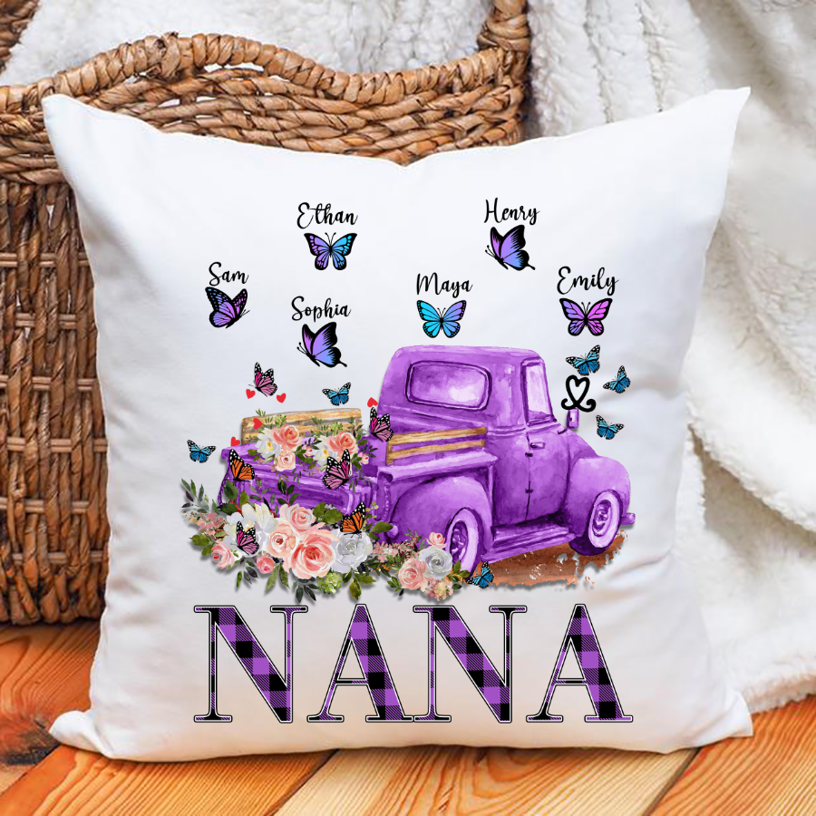 Nana Truck Butterfly Pillow