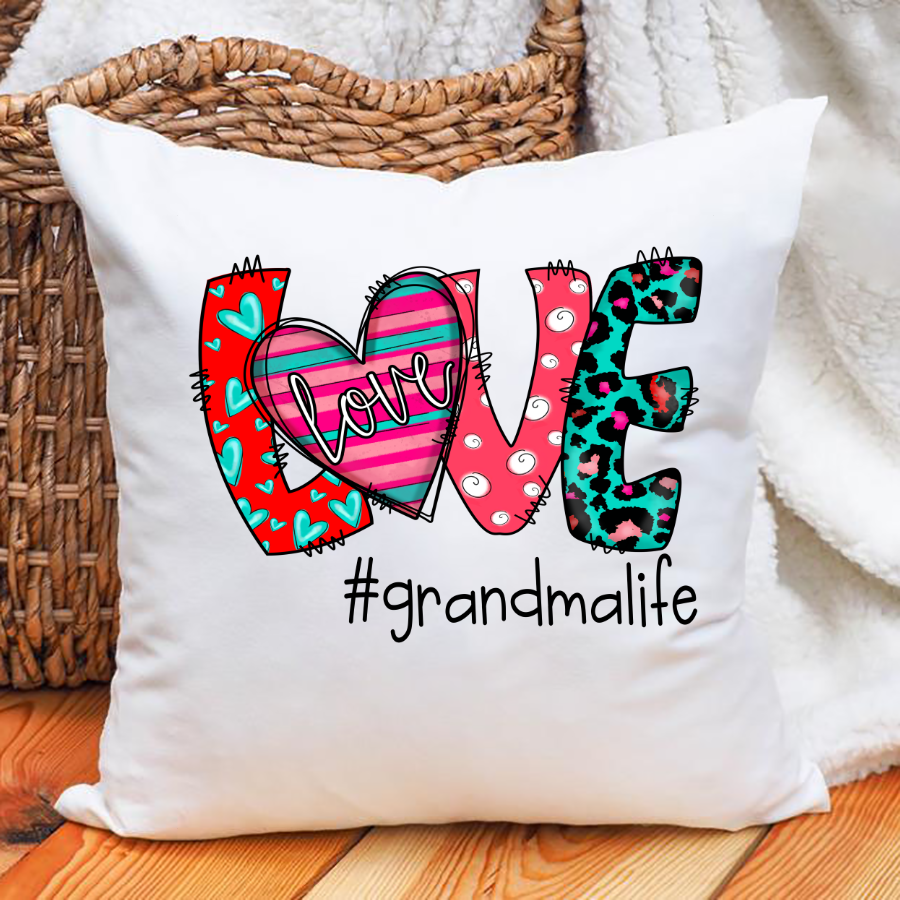 Love Grandma Life Heart Leopard New Pillow