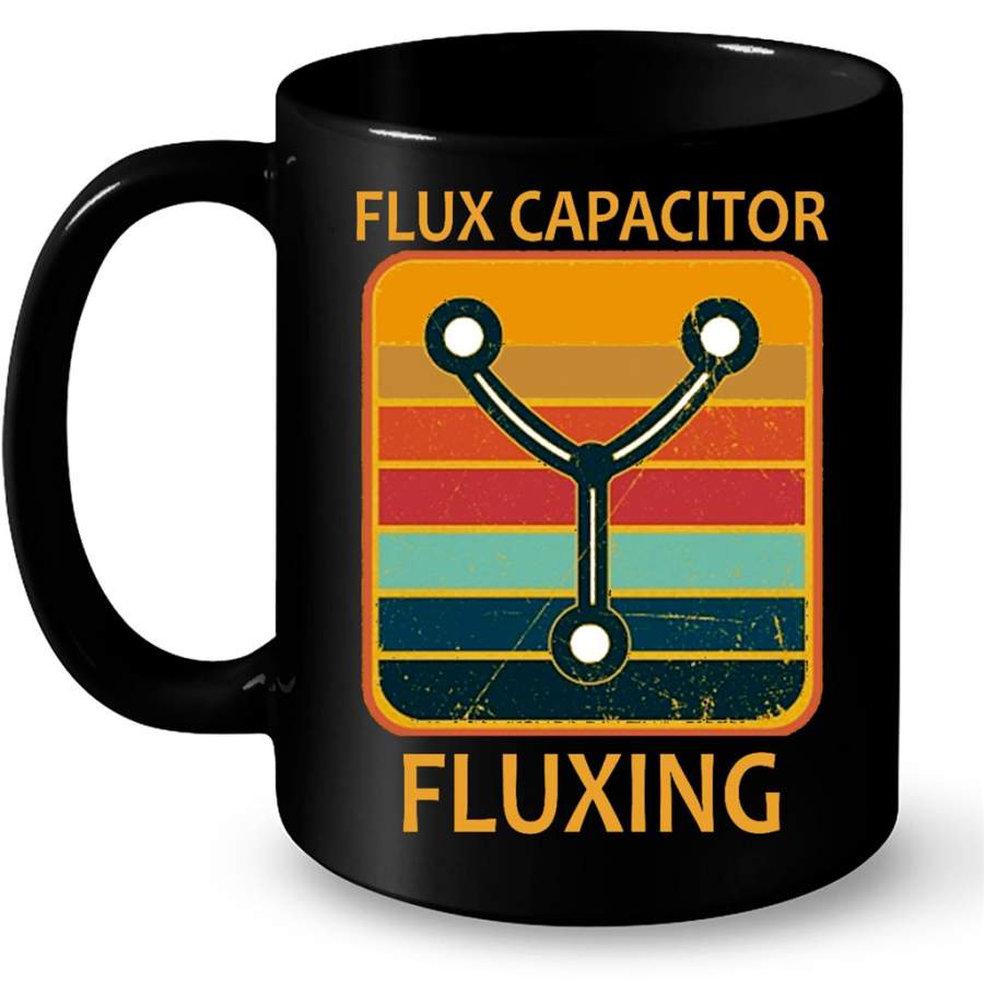 Flux Capacitor Fluxing Classic Vintage B – Full-Wrap Coffee Black Mug