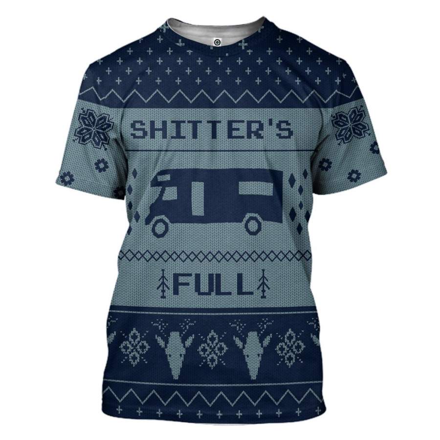 3D Shitters Full Ugly Christmas Sweater Blue Custom Tshirt Apparel