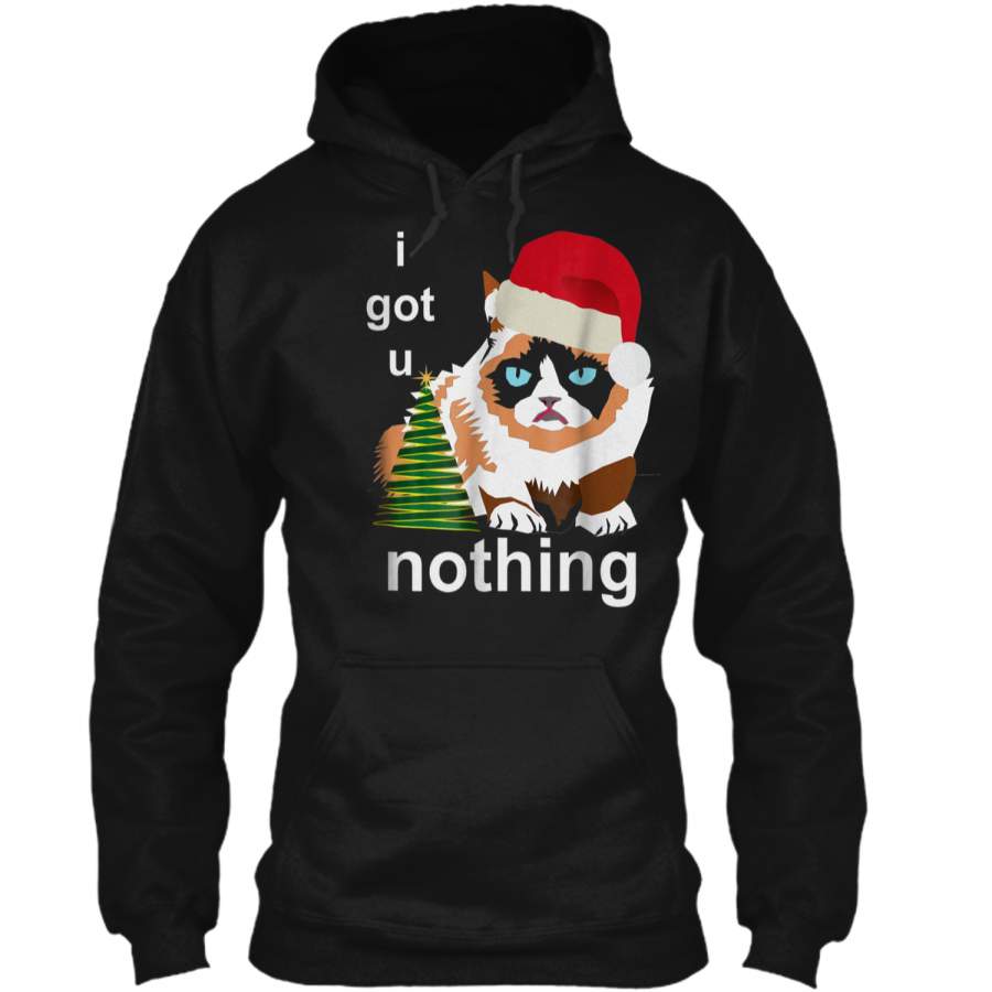 Funny Angry Cat Christmas Tree Design  Men Women Kids Pullover Hoodie   Christmas Gift Ideas