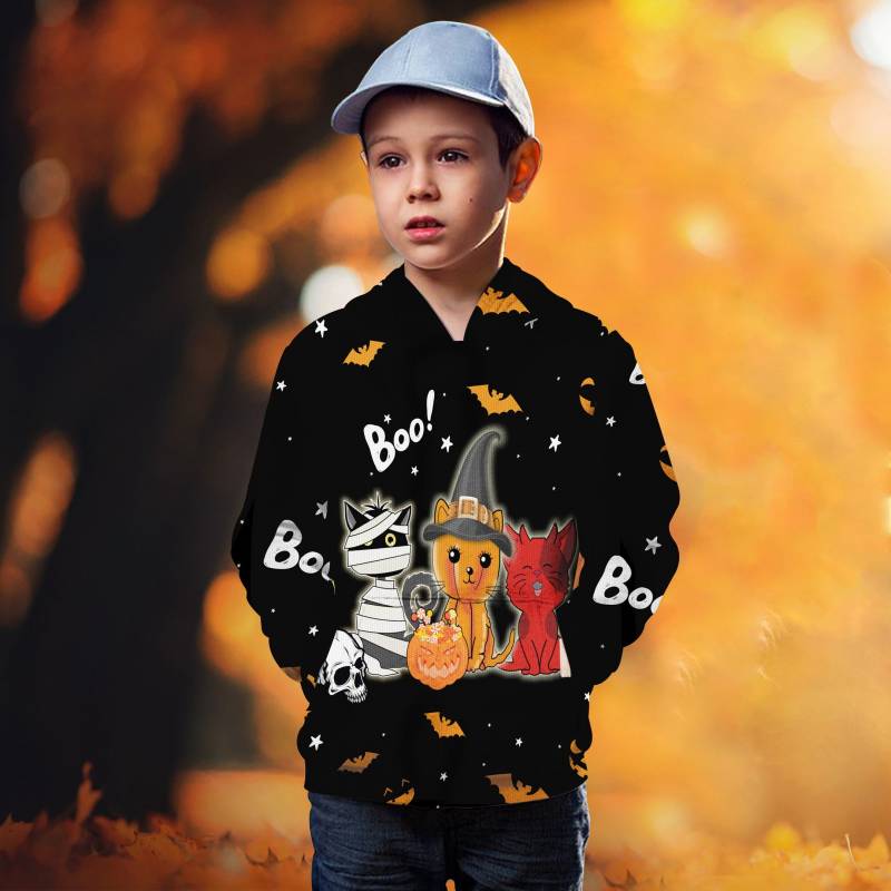 Cat Halloween T1509 - All Over Printed Kid Hoodie
