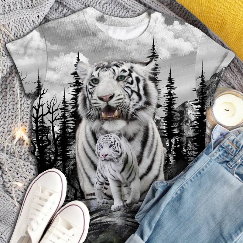 White Tiger Scratch T2506 – Unisex Tshirt 3D