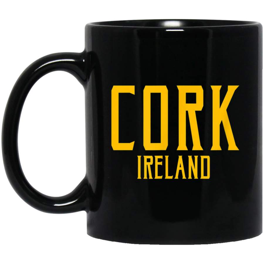 Cork Ireland Vintage Text Amber Print Mug