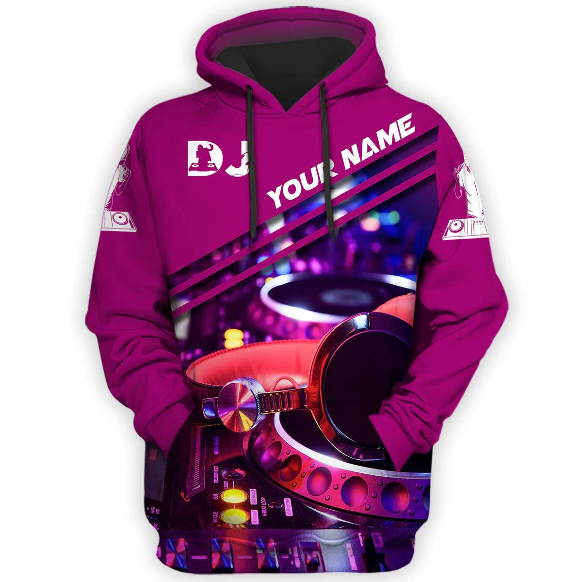 3D Dj Zip Up Hoodie, Custom Dj Clothing, Deezay Shirt Men Women, Gift For Dj