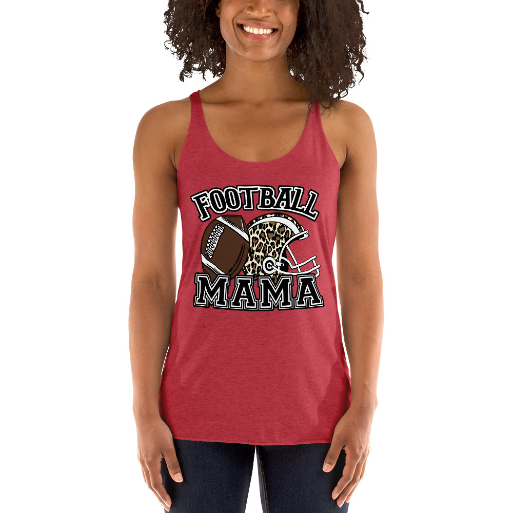 Football Mama Leopard Helmet Women’S Racerback Tank