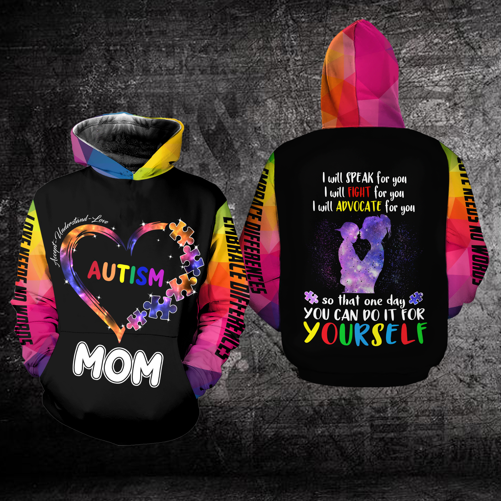 Accept Understand Love Autism Mom Hoodie Autism Awareness Hoodie Autism Awareness Gift For Mom Ht