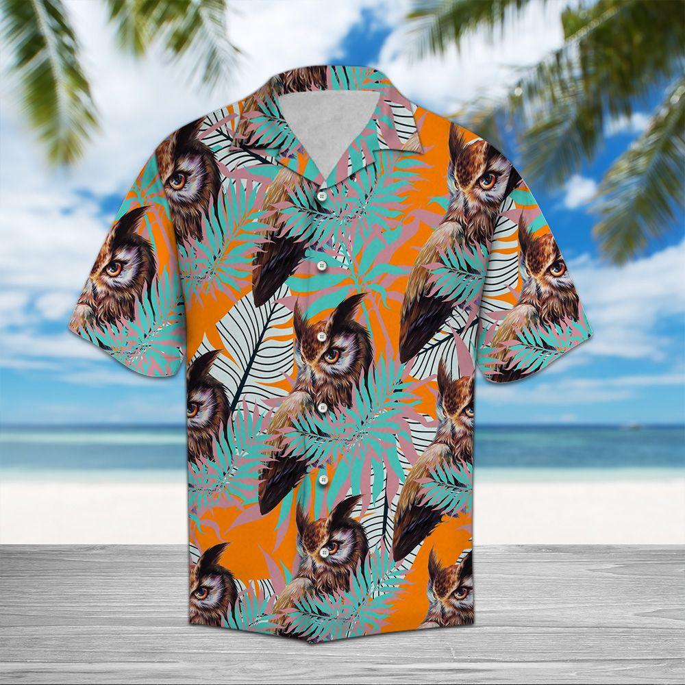 Owl Tropical Pattern Hawaii Shirt For Hawaii Aloha Ha47014