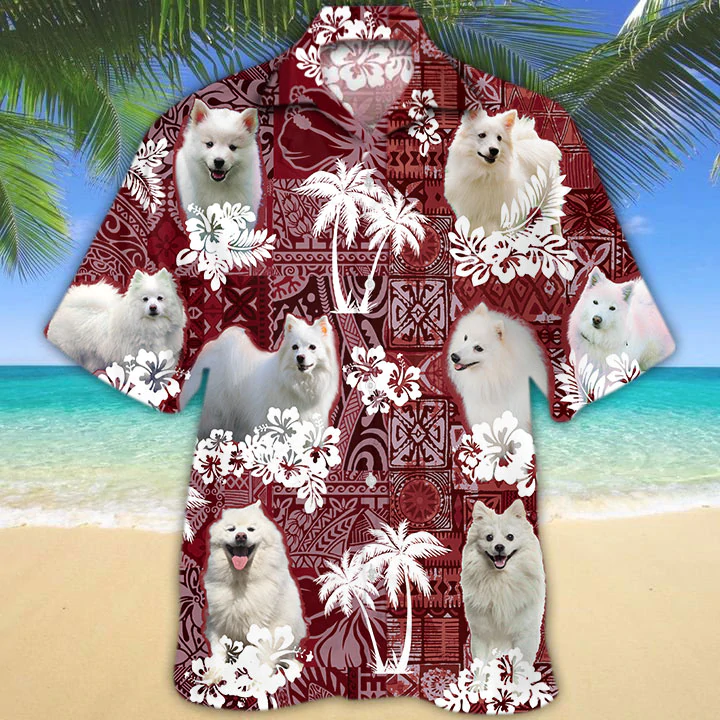 American Eskimo Red Hawaii Hawaii Shirt For Aloha Summer Ha37627