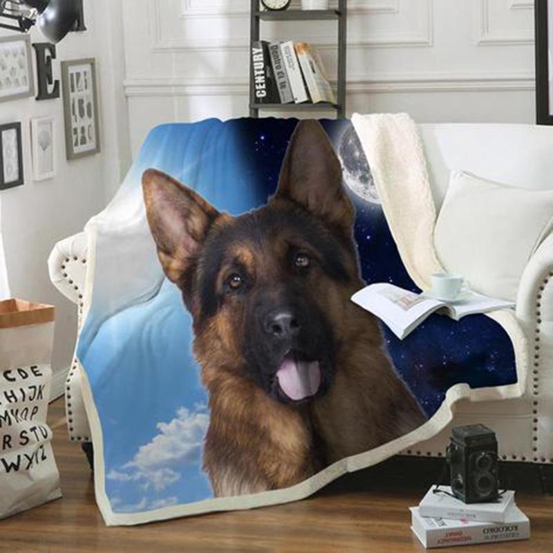 German Shepherd Day & Night Dog Blanket Print Design Dog Gifts