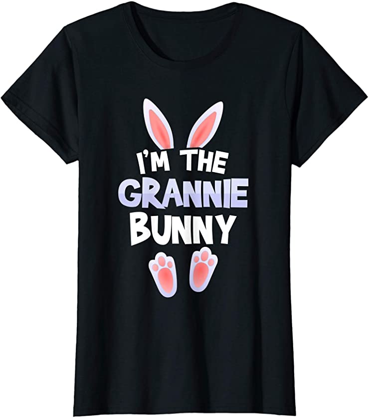 Womens Funny Cute I’m The Grannie Bunny Tee Easter day Family T-Shirt