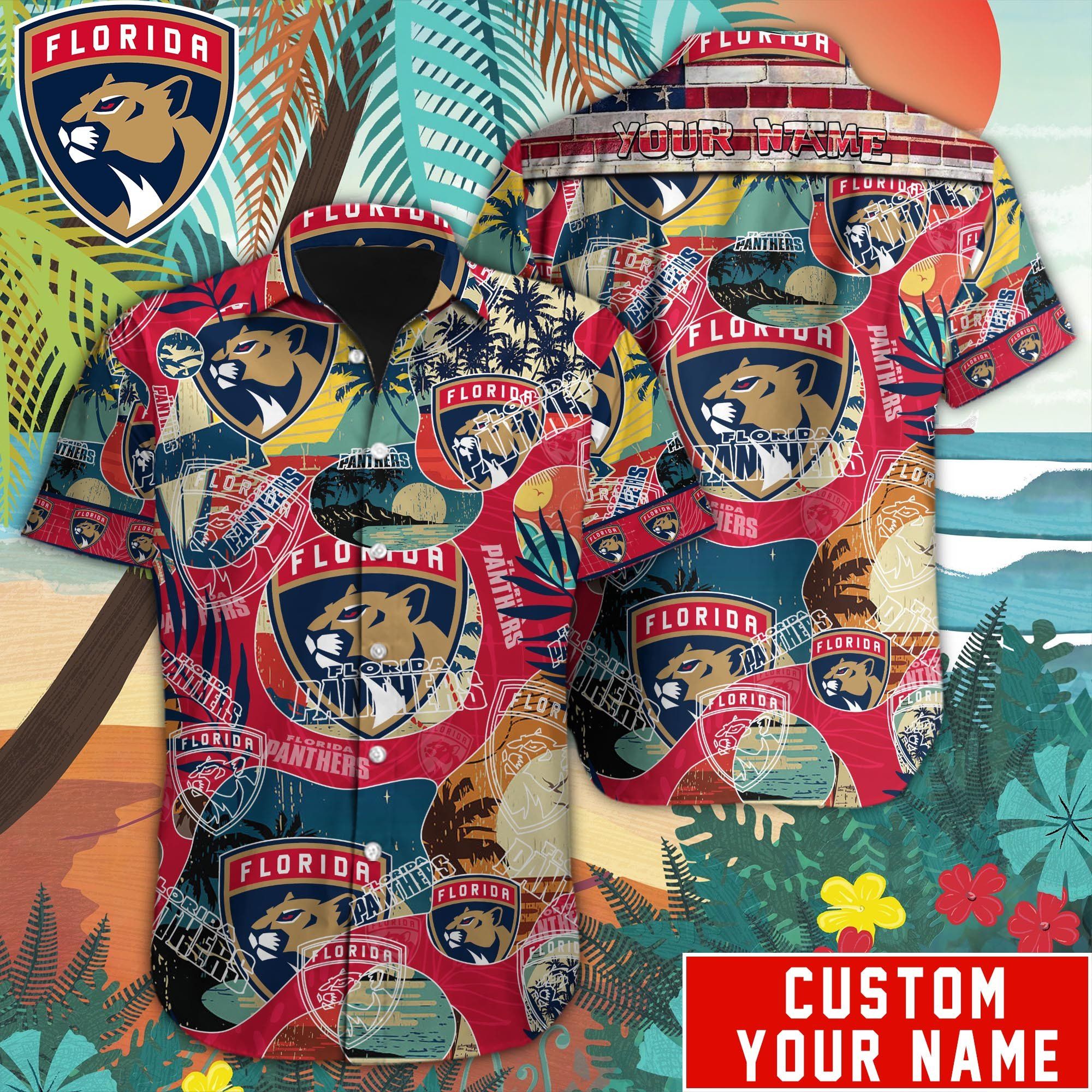 Florida Panthers Custom Name Hawaiian Shirt