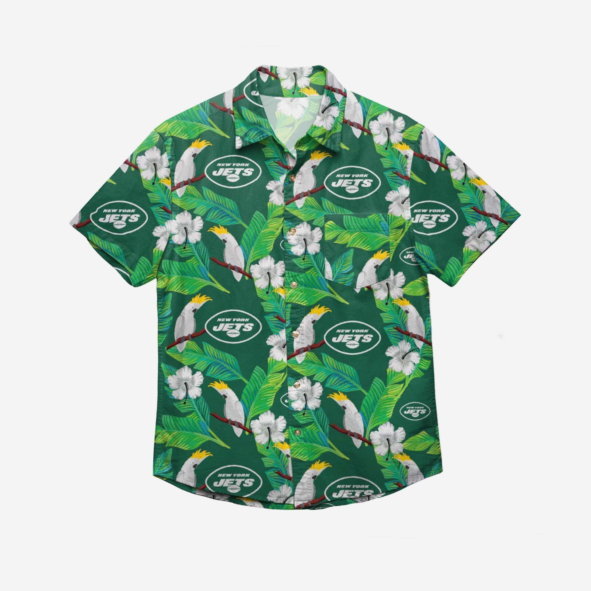 New York Jets Floral Button Up Hawaii Shirt Ha49653