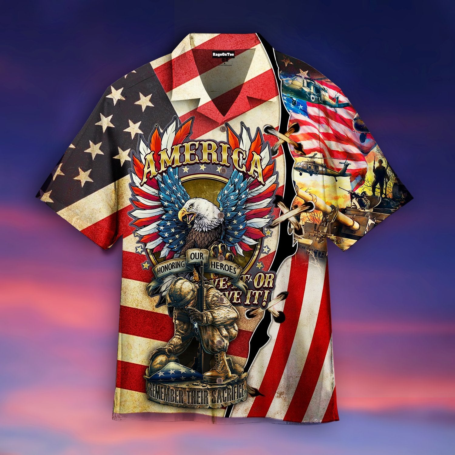 Soldier And Eagle American Hawaii Shirt For Men Women Adult Ha99577