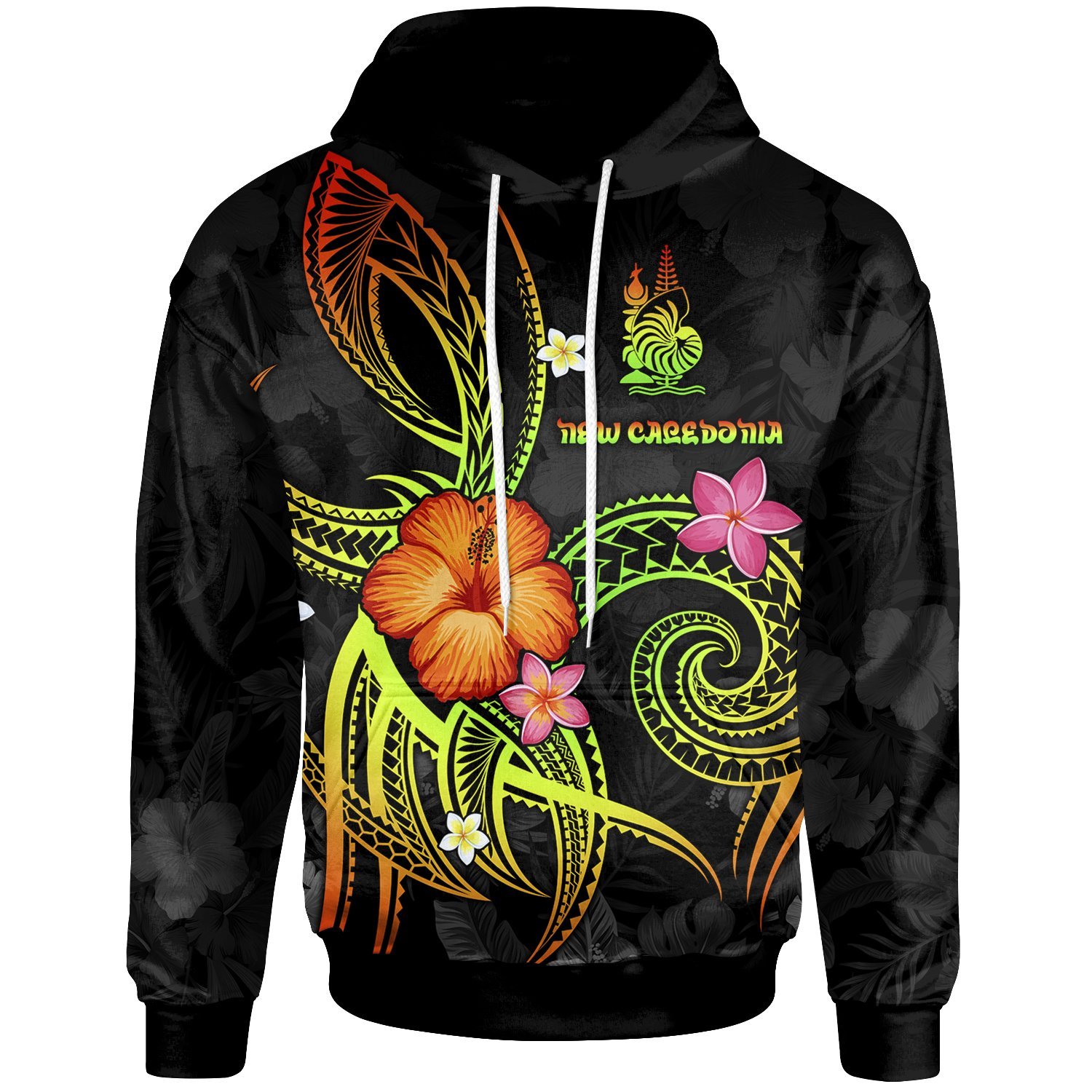 New Caledonia Polynesian Hoodie - Legend of New Caledonia (Reggae) - BN15 - Realtorgift X California