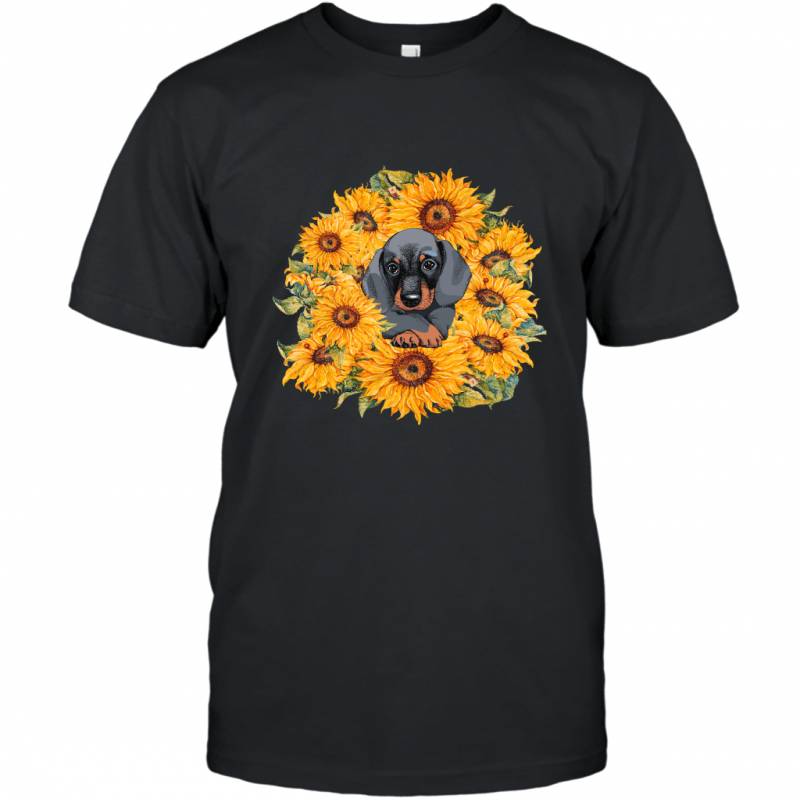 Dachshund in Sunflower Creative Dogs Loving Puppy T-Shirt