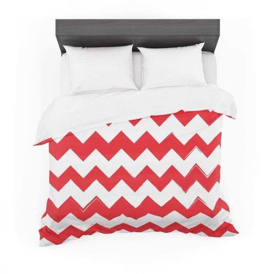 “Candy Cane Red” Chevron Cotton 3D Customize Bedding Set Duvet Cover Set Bedroom Set Bedlinen