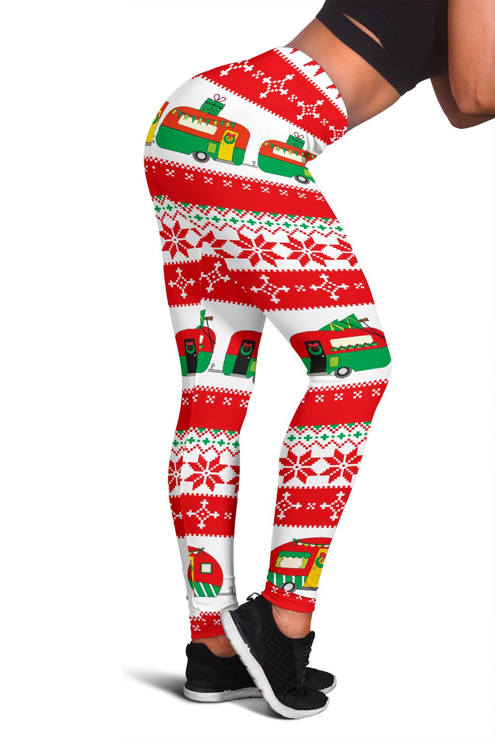 Camper Camping Ugly Christmas Design Print Women Leggings