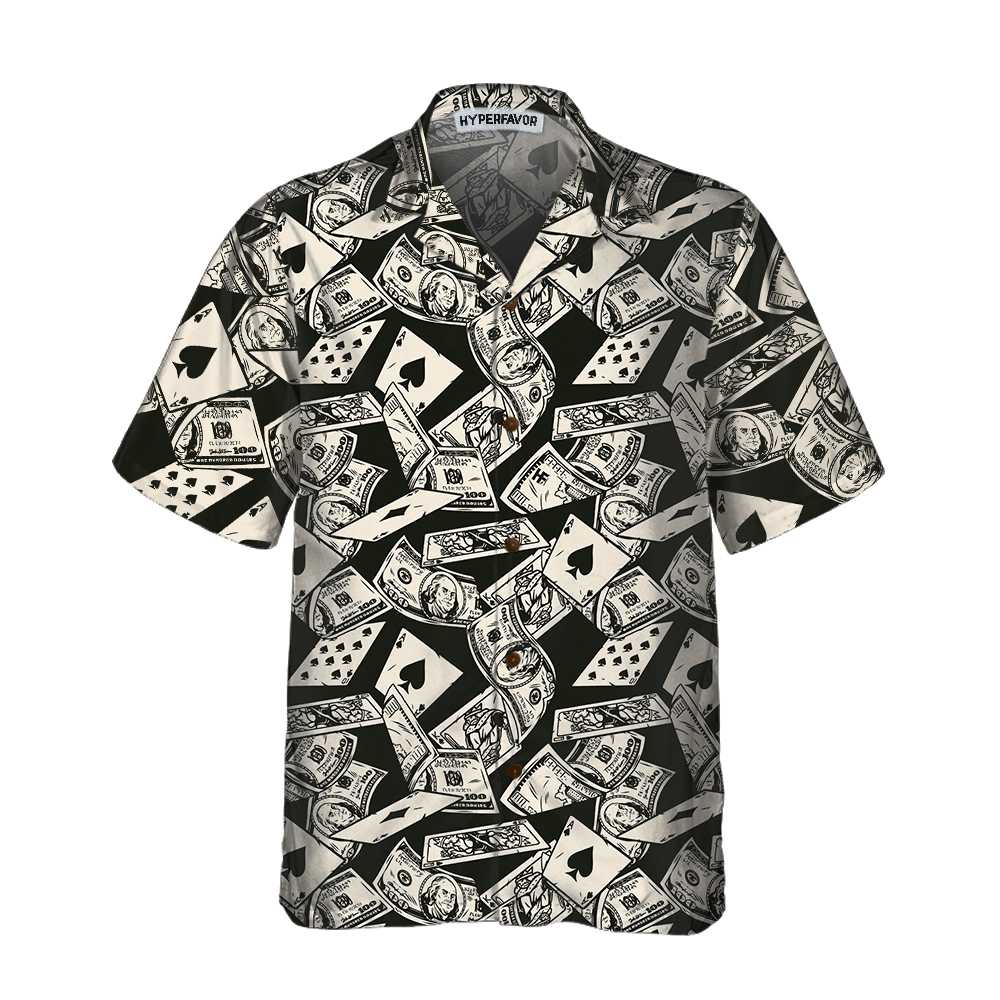 Dollar Bill And Poker Pattern Hawaii Hawaii Shirt For Funny Money Gift Ha98898