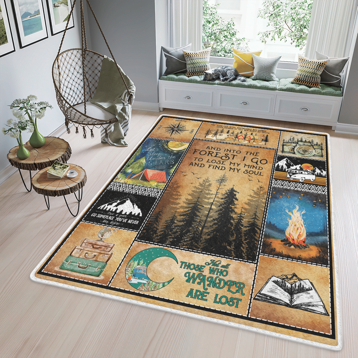 Wooni Camping Area Rug, Rectangle Rug Wn07032219