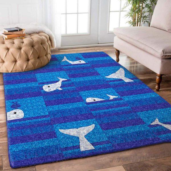 Whale Art Home Decor Rectangle Area Rug 21