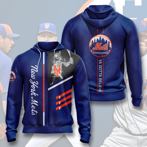 New York Mets Men and Women 3D Full Printing Zip Hoodie