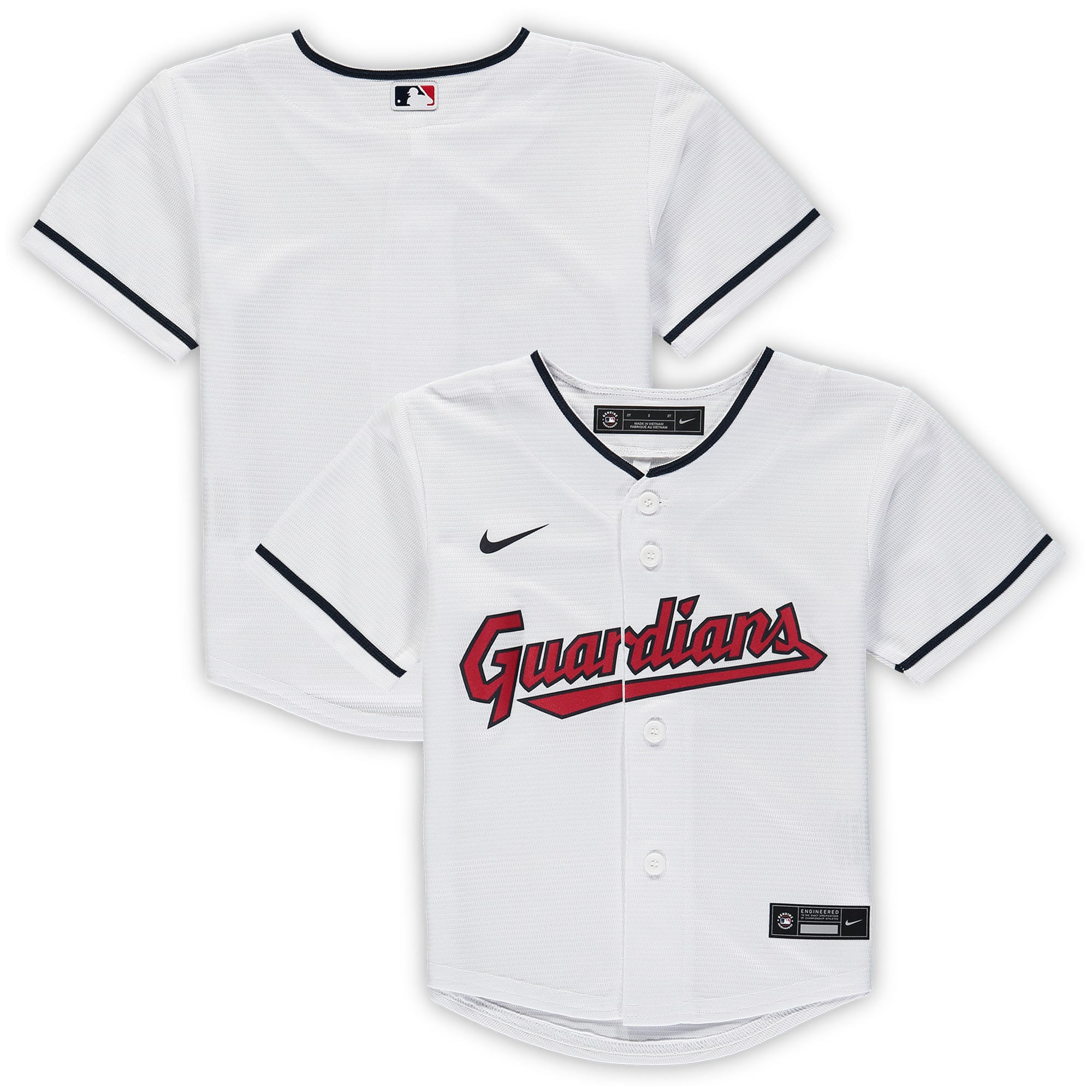 Cleveland Guardians Toddler Replica Team Jersey – White MLB Ver 1