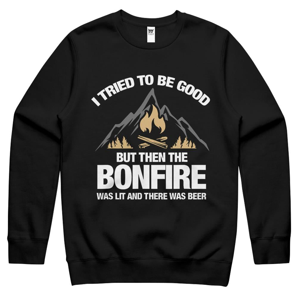 Bonfire Camper Camping Travel Campfire Traveling Nature Gift Crewneck Sweatshirt